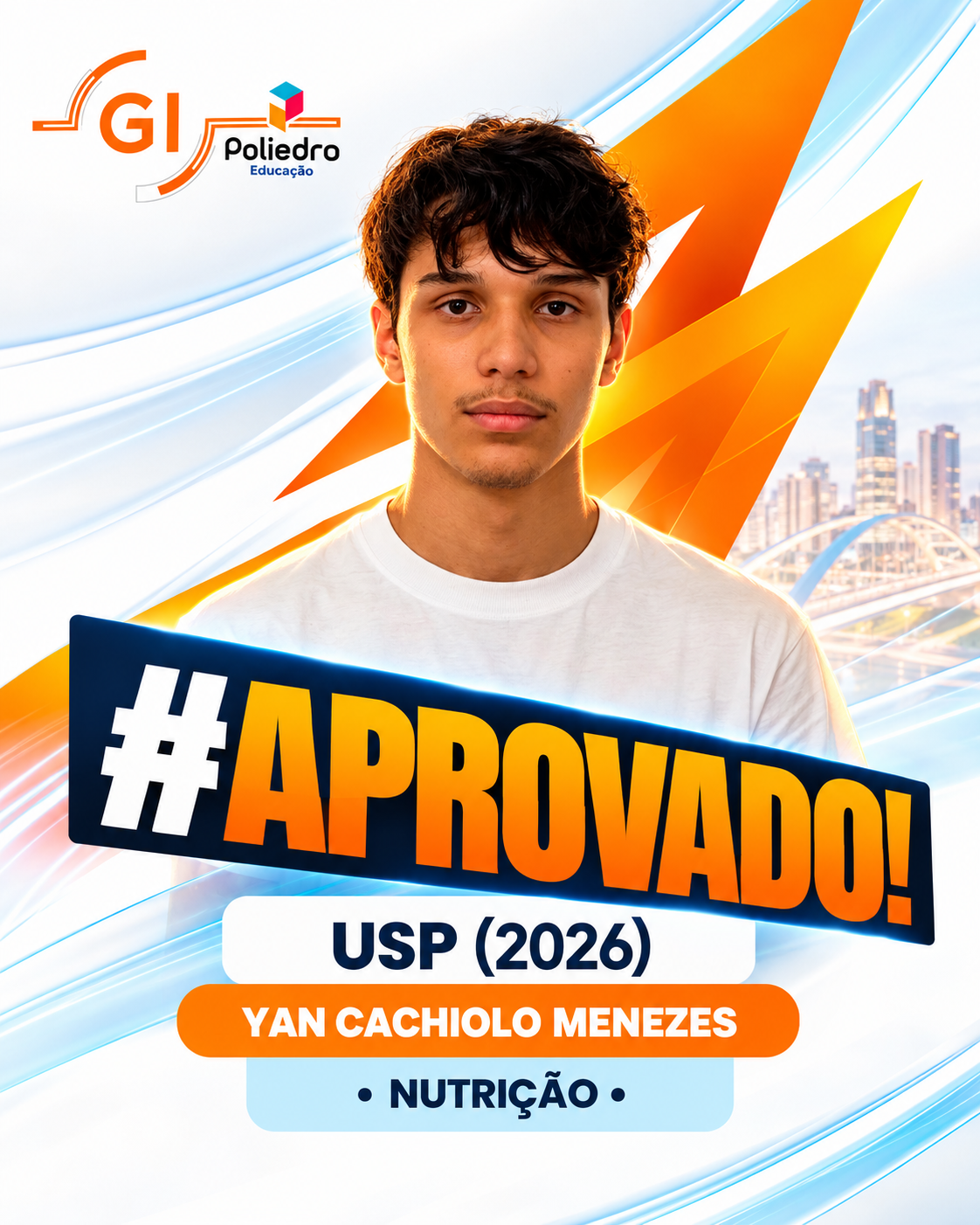Aluno aprovado pelo GI Poliedro Osasco